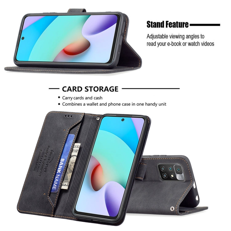 For Xiaomi Redmi 10 Magnetic Clasp RFID Blocking Anti-Theft Leather Case with Holder & Card Slots & Wallet