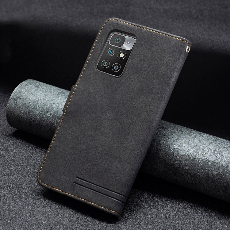 For Xiaomi Redmi 10 Magnetic Clasp RFID Blocking Anti-Theft Leather Case with Holder & Card Slots & Wallet