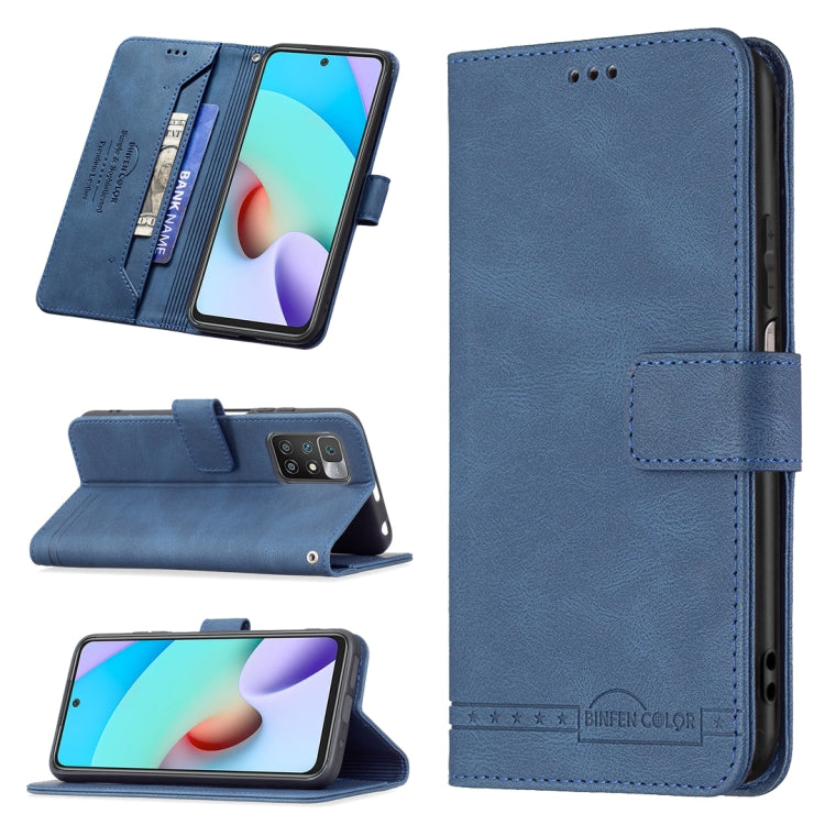 For Xiaomi Redmi 10 Magnetic Clasp RFID Blocking Anti-Theft Leather Case with Holder & Card Slots & Wallet