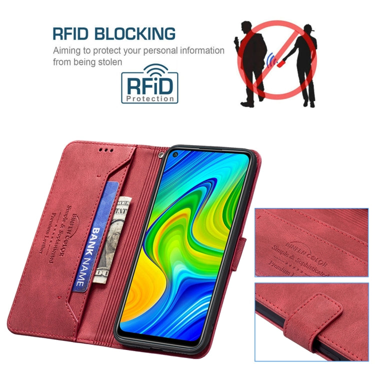 For Xiaomi Redmi Note 9 / 10X 4G Magnetic Clasp RFID Blocking Anti-Theft Leather Case with Holder & Card Slots & Wallet