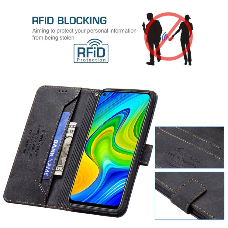 For Xiaomi Redmi Note 9 / 10X 4G Magnetic Clasp RFID Blocking Anti-Theft Leather Case with Holder & Card Slots & Wallet