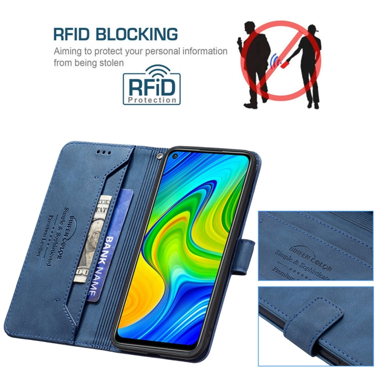 For Xiaomi Redmi Note 9 / 10X 4G Magnetic Clasp RFID Blocking Anti-Theft Leather Case with Holder & Card Slots & Wallet