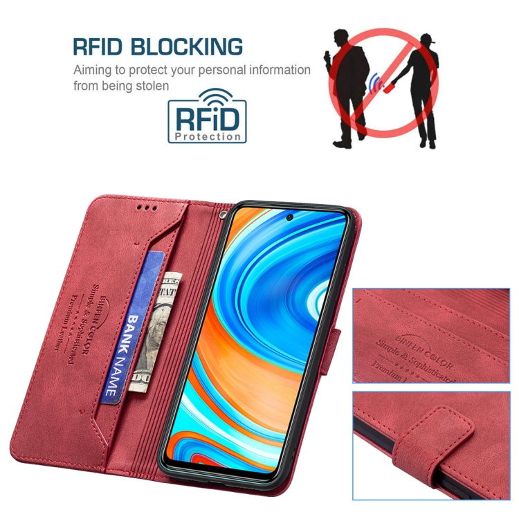 For Xiaomi Redmi Note 9 Pro Magnetic Clasp RFID Blocking Anti-Theft Leather Case with Holder & Card Slots & Wallet