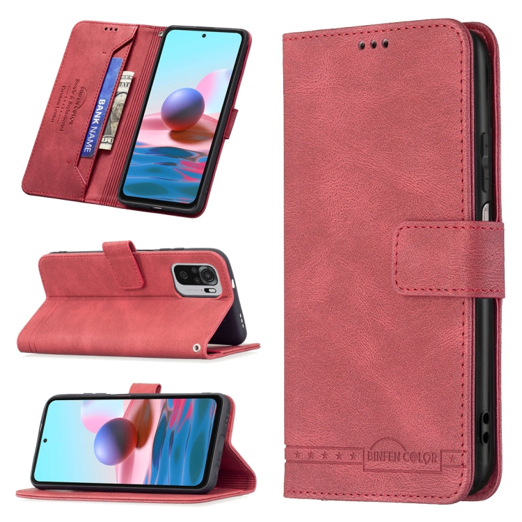 For Xiaomi Redmi Note 10 4G / Note 10S Magnetic Clasp RFID Blocking Anti-Theft Leather Case with Holder & Card Slots & Wallet