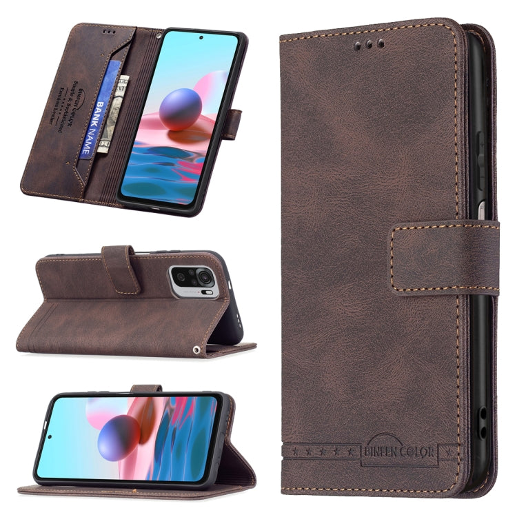 For Xiaomi Redmi Note 10 4G / Note 10S Magnetic Clasp RFID Blocking Anti-Theft Leather Case with Holder & Card Slots & Wallet