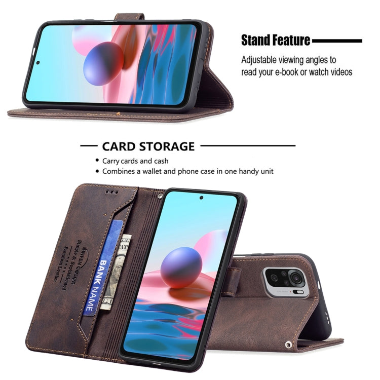 For Xiaomi Redmi Note 10 4G / Note 10S Magnetic Clasp RFID Blocking Anti-Theft Leather Case with Holder & Card Slots & Wallet