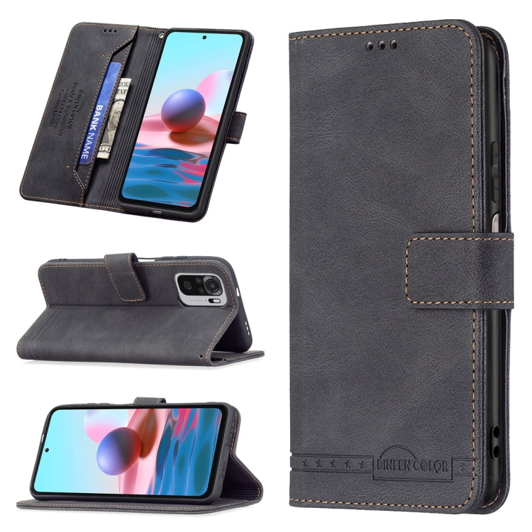 For Xiaomi Redmi Note 10 4G / Note 10S Magnetic Clasp RFID Blocking Anti-Theft Leather Case with Holder & Card Slots & Wallet