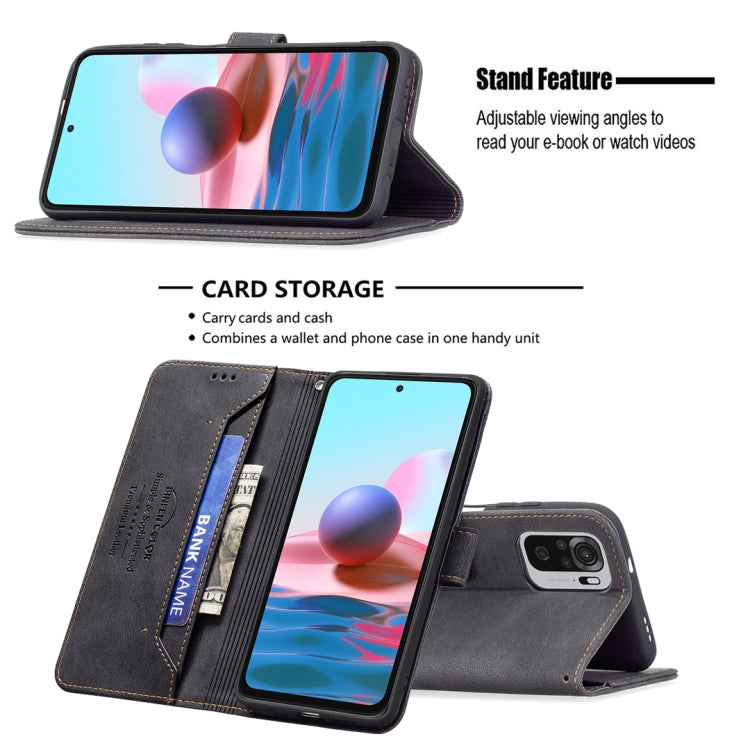 For Xiaomi Redmi Note 10 4G / Note 10S Magnetic Clasp RFID Blocking Anti-Theft Leather Case with Holder & Card Slots & Wallet
