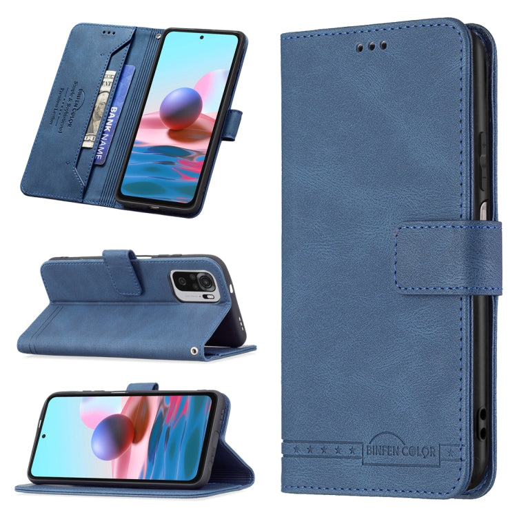 For Xiaomi Redmi Note 10 4G / Note 10S Magnetic Clasp RFID Blocking Anti-Theft Leather Case with Holder & Card Slots & Wallet