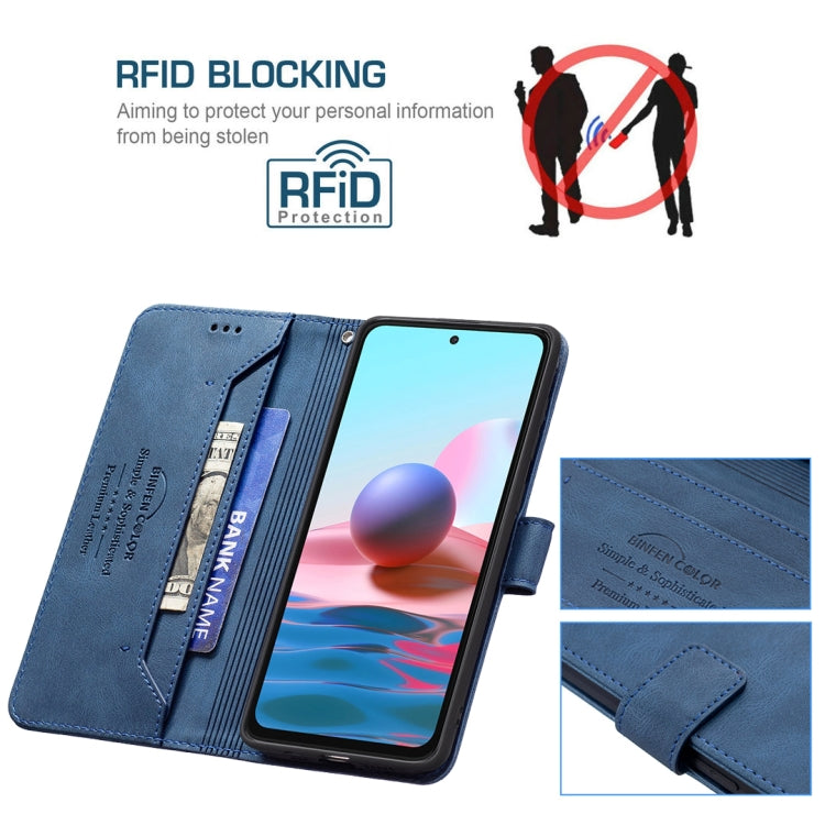 For Xiaomi Redmi Note 10 4G / Note 10S Magnetic Clasp RFID Blocking Anti-Theft Leather Case with Holder & Card Slots & Wallet