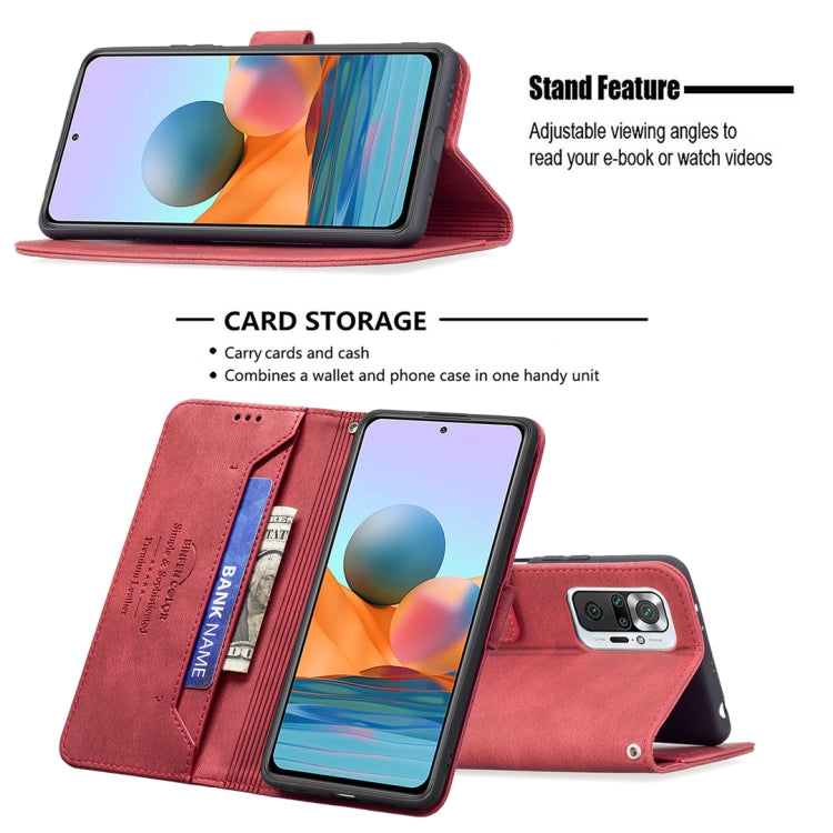 For Xiaomi Redmi Note 10 Pro Magnetic Clasp RFID Blocking Anti-Theft Leather Case with Holder & Card Slots & Wallet