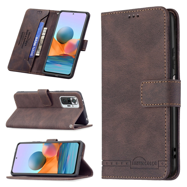 For Xiaomi Redmi Note 10 Pro Magnetic Clasp RFID Blocking Anti-Theft Leather Case with Holder & Card Slots & Wallet