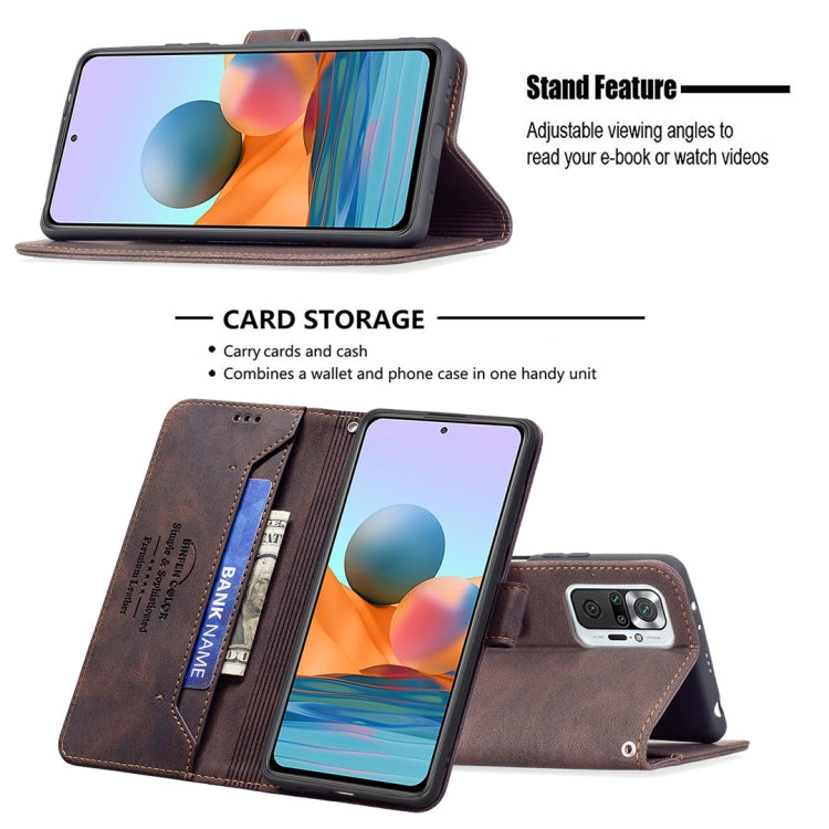 For Xiaomi Redmi Note 10 Pro Magnetic Clasp RFID Blocking Anti-Theft Leather Case with Holder & Card Slots & Wallet