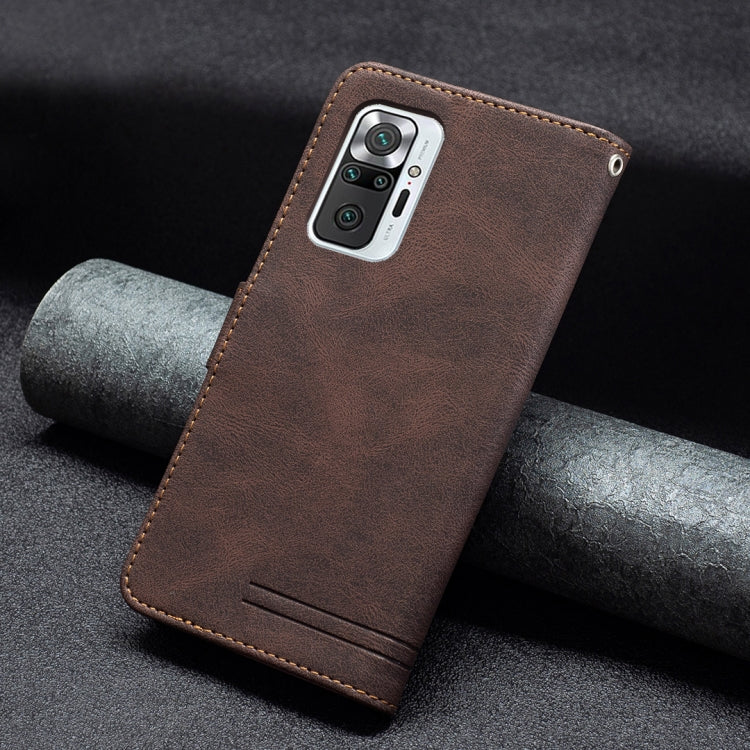 For Xiaomi Redmi Note 10 Pro Magnetic Clasp RFID Blocking Anti-Theft Leather Case with Holder & Card Slots & Wallet