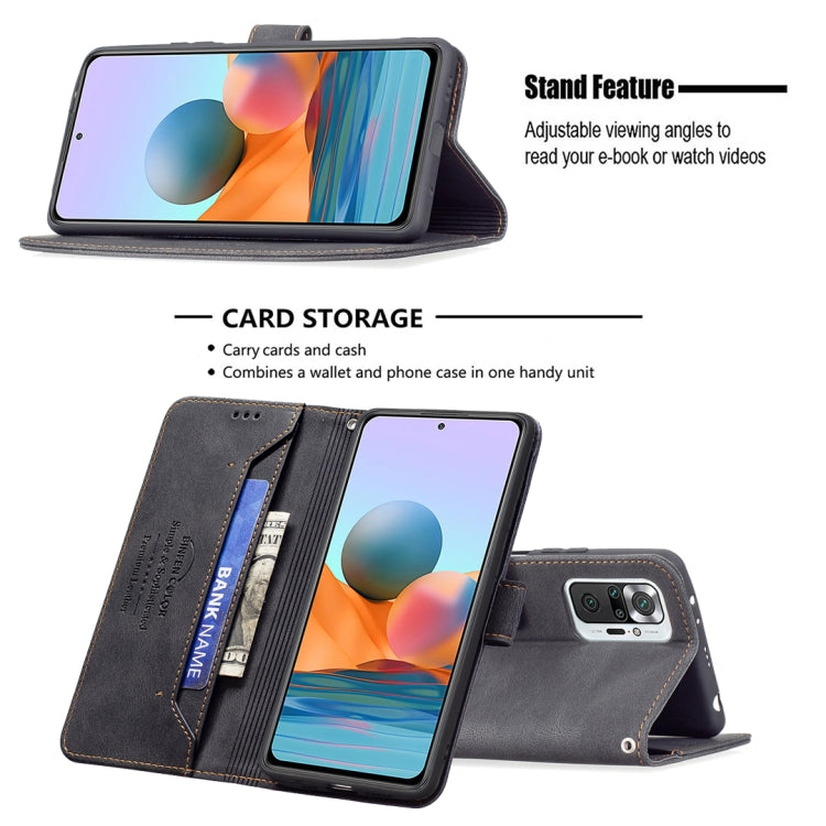 For Xiaomi Redmi Note 10 Pro Magnetic Clasp RFID Blocking Anti-Theft Leather Case with Holder & Card Slots & Wallet