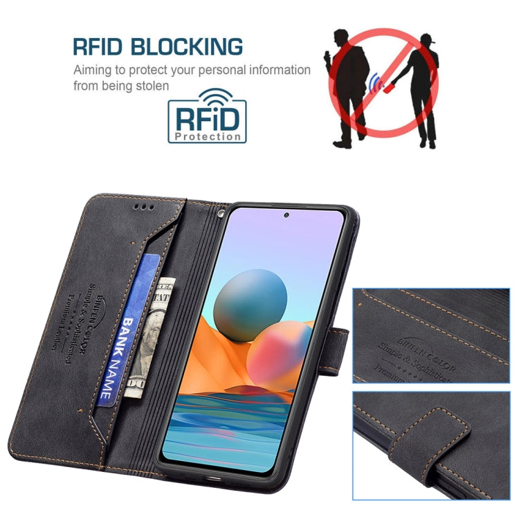 For Xiaomi Redmi Note 10 Pro Magnetic Clasp RFID Blocking Anti-Theft Leather Case with Holder & Card Slots & Wallet