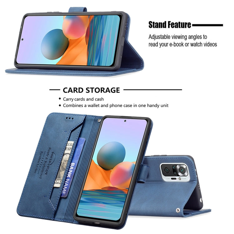 For Xiaomi Redmi Note 10 Pro Magnetic Clasp RFID Blocking Anti-Theft Leather Case with Holder & Card Slots & Wallet