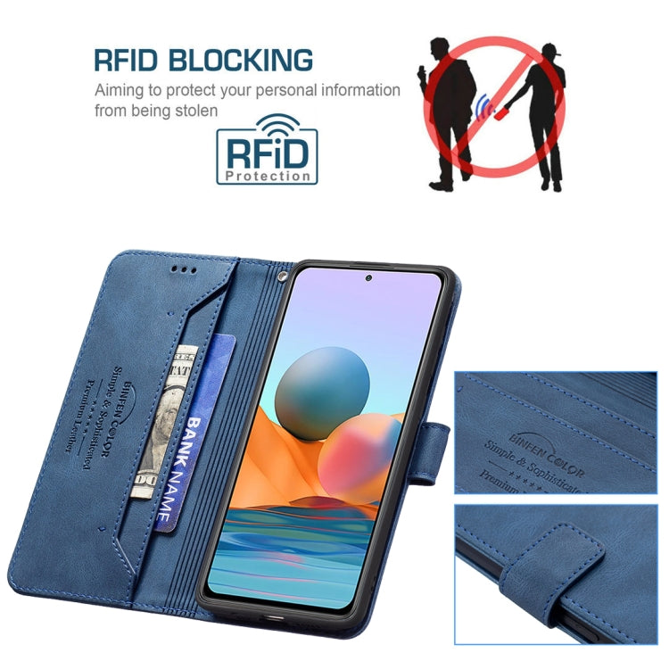 For Xiaomi Redmi Note 10 Pro Magnetic Clasp RFID Blocking Anti-Theft Leather Case with Holder & Card Slots & Wallet