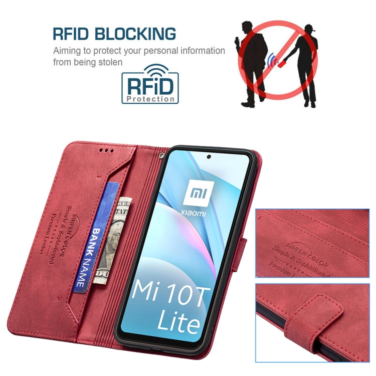 For Xiaomi Mi 10T Lite Magnetic Clasp RFID Blocking Anti-Theft Leather Case with Holder & Card Slots & Wallet