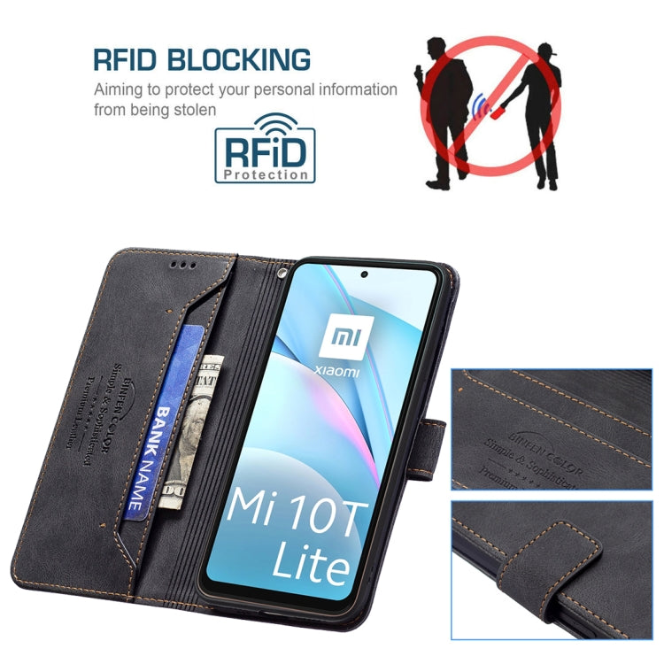 For Xiaomi Mi 10T Lite Magnetic Clasp RFID Blocking Anti-Theft Leather Case with Holder & Card Slots & Wallet