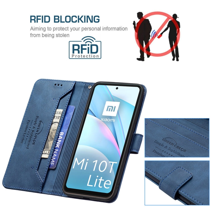 For Xiaomi Mi 10T Lite Magnetic Clasp RFID Blocking Anti-Theft Leather Case with Holder & Card Slots & Wallet