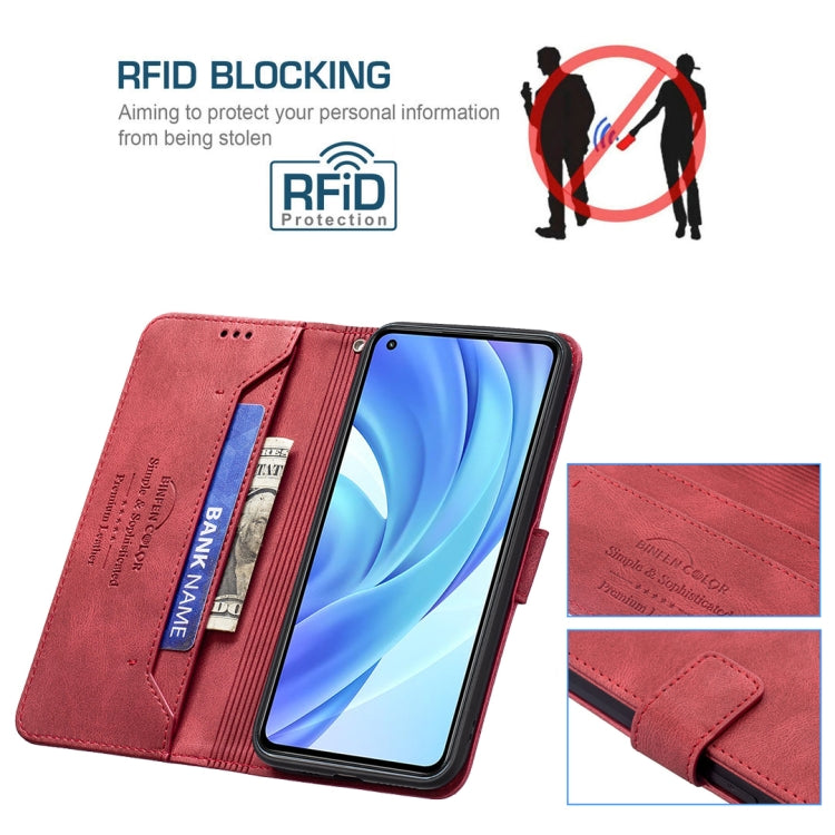 For Xiaomi Mi 11 Lite Magnetic Clasp RFID Blocking Anti-Theft Leather Case with Holder & Card Slots & Wallet