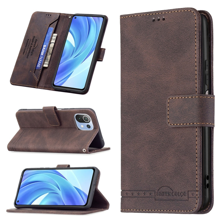 For Xiaomi Mi 11 Lite Magnetic Clasp RFID Blocking Anti-Theft Leather Case with Holder & Card Slots & Wallet