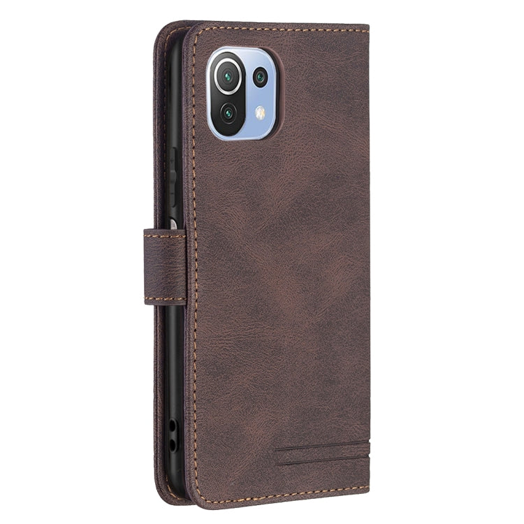 For Xiaomi Mi 11 Lite Magnetic Clasp RFID Blocking Anti-Theft Leather Case with Holder & Card Slots & Wallet