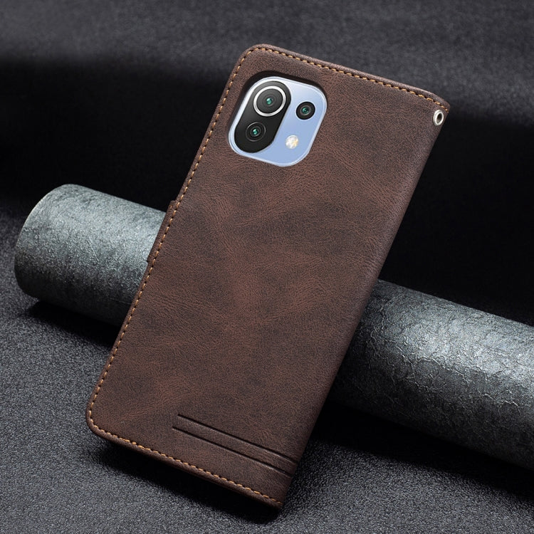 For Xiaomi Mi 11 Lite Magnetic Clasp RFID Blocking Anti-Theft Leather Case with Holder & Card Slots & Wallet