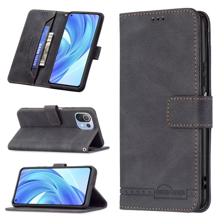 For Xiaomi Mi 11 Lite Magnetic Clasp RFID Blocking Anti-Theft Leather Case with Holder & Card Slots & Wallet