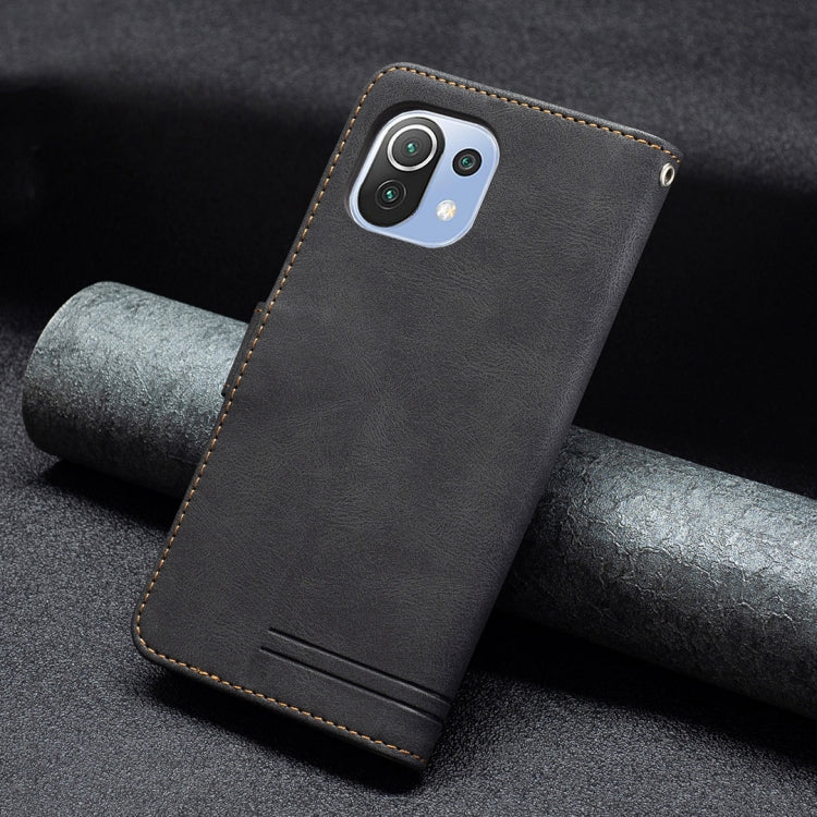 For Xiaomi Mi 11 Lite Magnetic Clasp RFID Blocking Anti-Theft Leather Case with Holder & Card Slots & Wallet