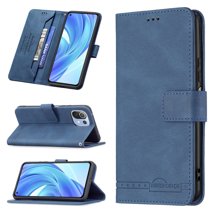 For Xiaomi Mi 11 Lite Magnetic Clasp RFID Blocking Anti-Theft Leather Case with Holder & Card Slots & Wallet