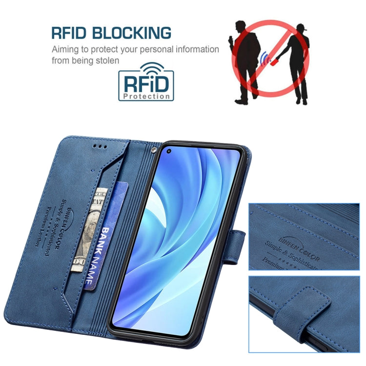 For Xiaomi Mi 11 Lite Magnetic Clasp RFID Blocking Anti-Theft Leather Case with Holder & Card Slots & Wallet