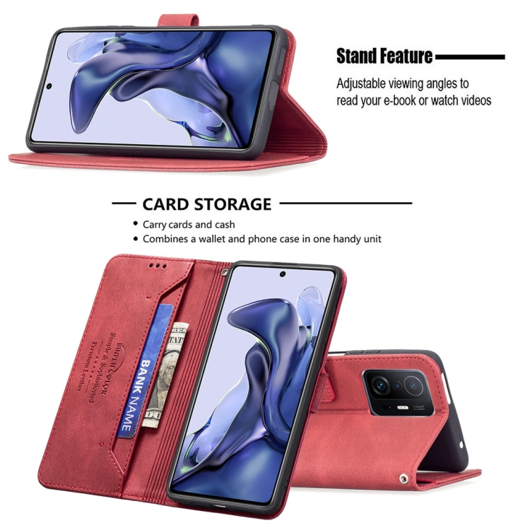 For Xiaomi Mi 11T / 11T Pro Magnetic Clasp RFID Blocking Anti-Theft Leather Case with Holder & Card Slots & Wallet