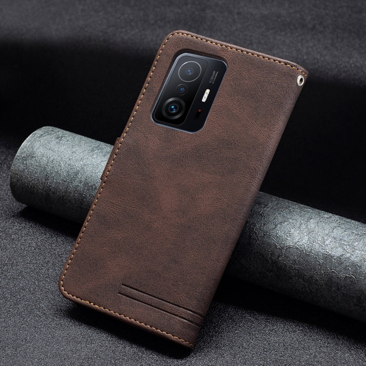 For Xiaomi Mi 11T / 11T Pro Magnetic Clasp RFID Blocking Anti-Theft Leather Case with Holder & Card Slots & Wallet