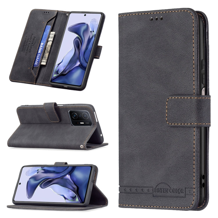 For Xiaomi Mi 11T / 11T Pro Magnetic Clasp RFID Blocking Anti-Theft Leather Case with Holder & Card Slots & Wallet
