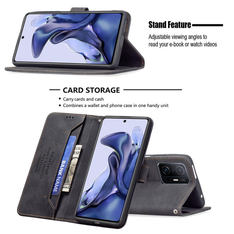 For Xiaomi Mi 11T / 11T Pro Magnetic Clasp RFID Blocking Anti-Theft Leather Case with Holder & Card Slots & Wallet