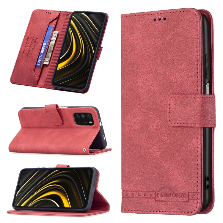 For Xiaomi Poco M3 / Redmi Note 9 4G Magnetic Clasp RFID Blocking Anti-Theft Leather Case with Holder & Card Slots & Wallet