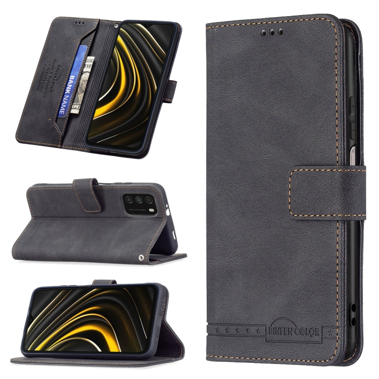For Xiaomi Poco M3 / Redmi Note 9 4G Magnetic Clasp RFID Blocking Anti-Theft Leather Case with Holder & Card Slots & Wallet
