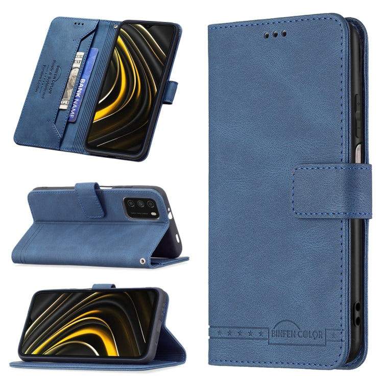 For Xiaomi Poco M3 / Redmi Note 9 4G Magnetic Clasp RFID Blocking Anti-Theft Leather Case with Holder & Card Slots & Wallet