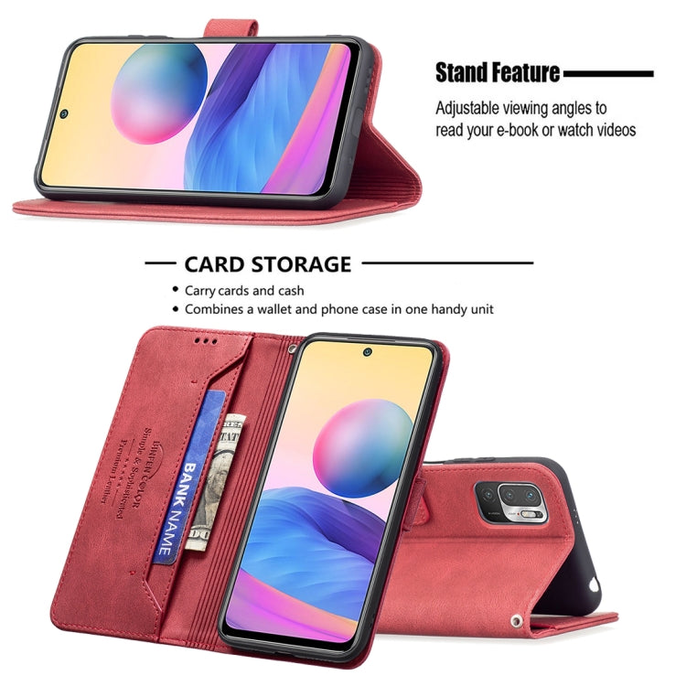 For Xiaomi Poco M3 Pro / Redmi Note 10 5G Magnetic Clasp RFID Blocking Anti-Theft Leather Case with Holder & Card Slots & Wallet