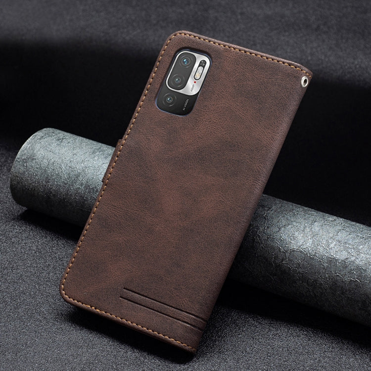 For Xiaomi Poco M3 Pro / Redmi Note 10 5G Magnetic Clasp RFID Blocking Anti-Theft Leather Case with Holder & Card Slots & Wallet