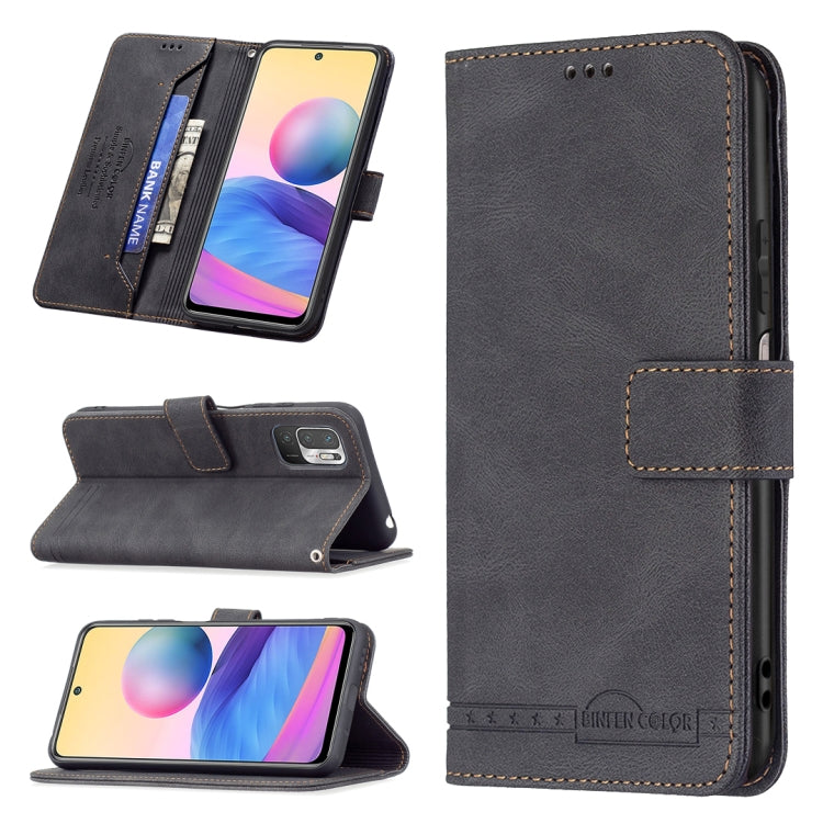 For Xiaomi Poco M3 Pro / Redmi Note 10 5G Magnetic Clasp RFID Blocking Anti-Theft Leather Case with Holder & Card Slots & Wallet