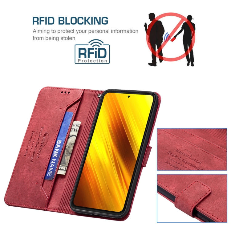 For Xiaomi Poco X3 Magnetic Clasp RFID Blocking Anti-Theft Leather Case with Holder & Card Slots & Wallet