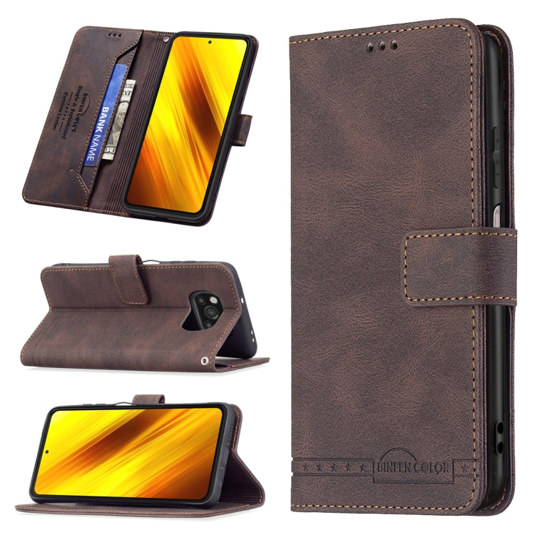 For Xiaomi Poco X3 Magnetic Clasp RFID Blocking Anti-Theft Leather Case with Holder & Card Slots & Wallet