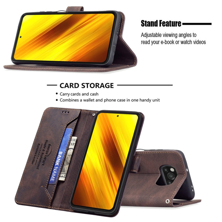 For Xiaomi Poco X3 Magnetic Clasp RFID Blocking Anti-Theft Leather Case with Holder & Card Slots & Wallet