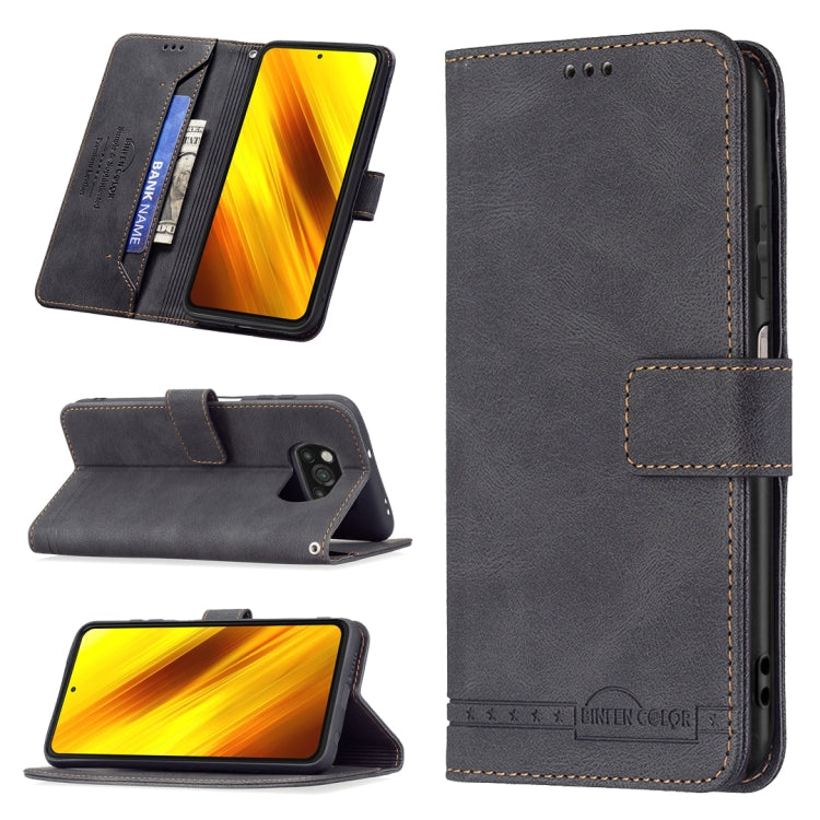 For Xiaomi Poco X3 Magnetic Clasp RFID Blocking Anti-Theft Leather Case with Holder & Card Slots & Wallet