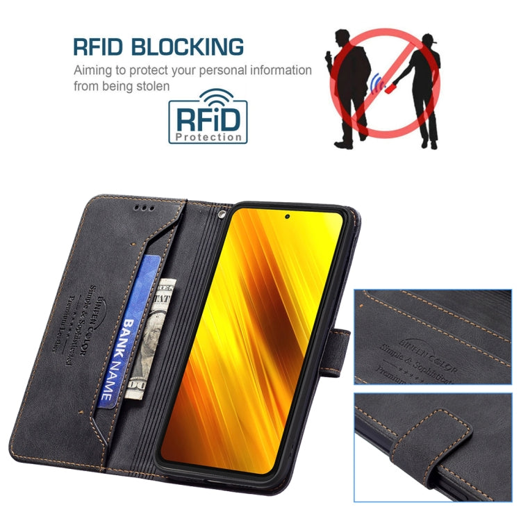 For Xiaomi Poco X3 Magnetic Clasp RFID Blocking Anti-Theft Leather Case with Holder & Card Slots & Wallet