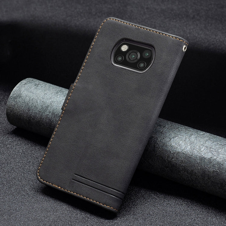 For Xiaomi Poco X3 Magnetic Clasp RFID Blocking Anti-Theft Leather Case with Holder & Card Slots & Wallet