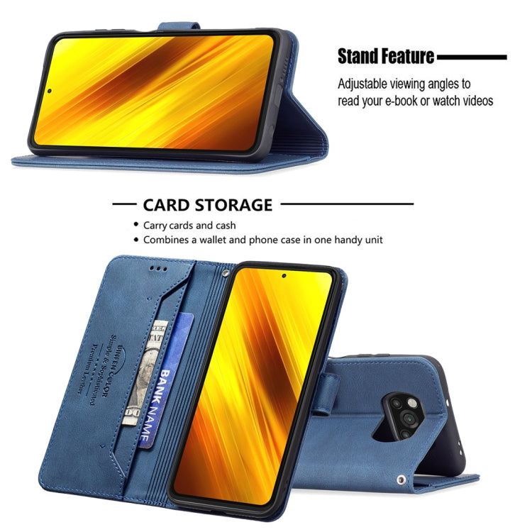 For Xiaomi Poco X3 Magnetic Clasp RFID Blocking Anti-Theft Leather Case with Holder & Card Slots & Wallet